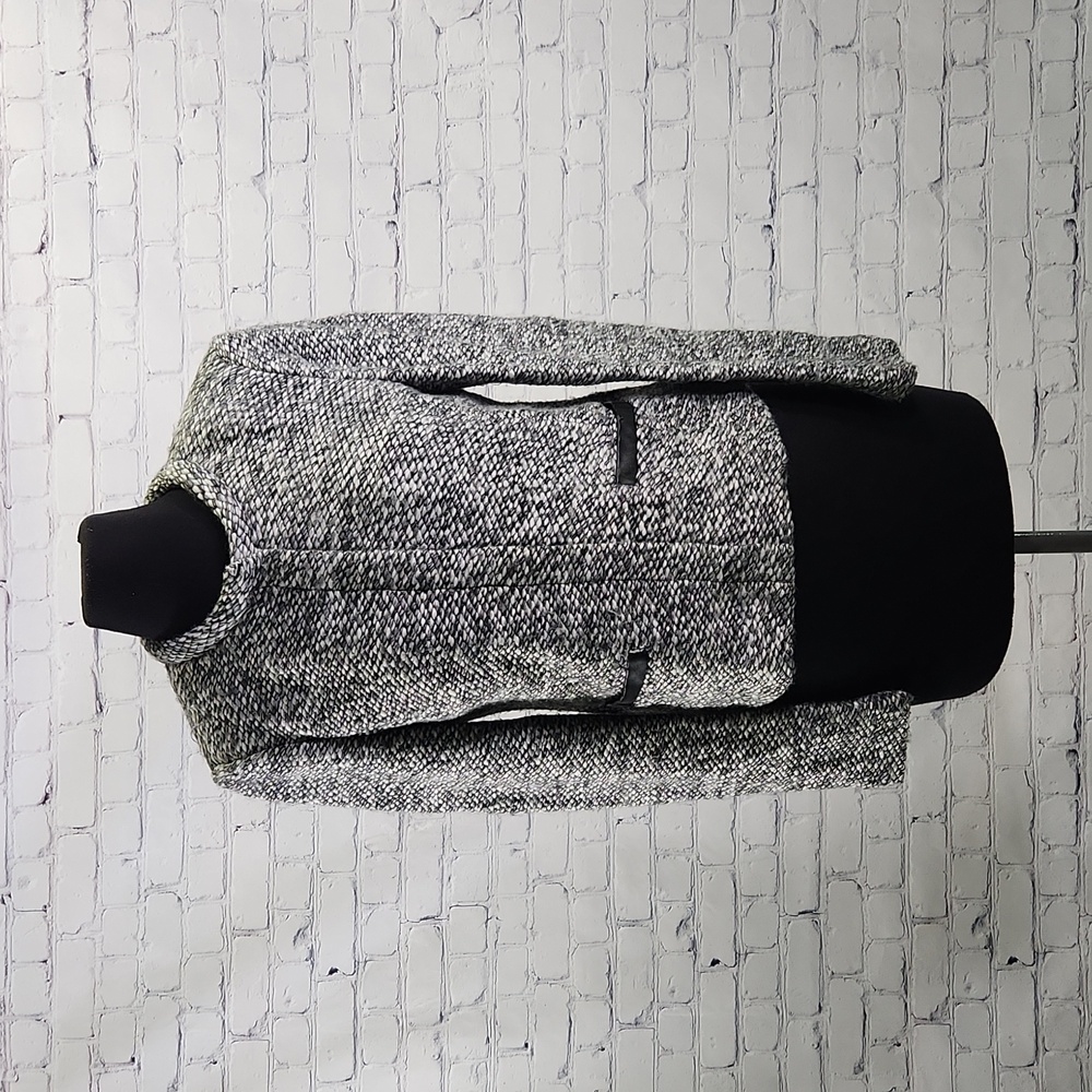 LOFT Wool Sweater Blazer with Faux Leather Pockets -Size 6